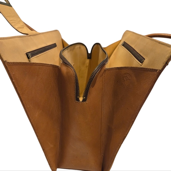 Vintage Mexican Hand Tooled Leather Purse Handbag Cowhide Western 1970s - Picture 13 of 15